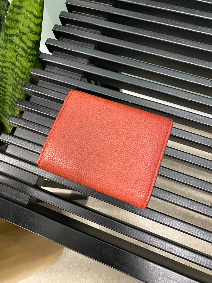 Celine Red Leather Compact Wallet (8509)