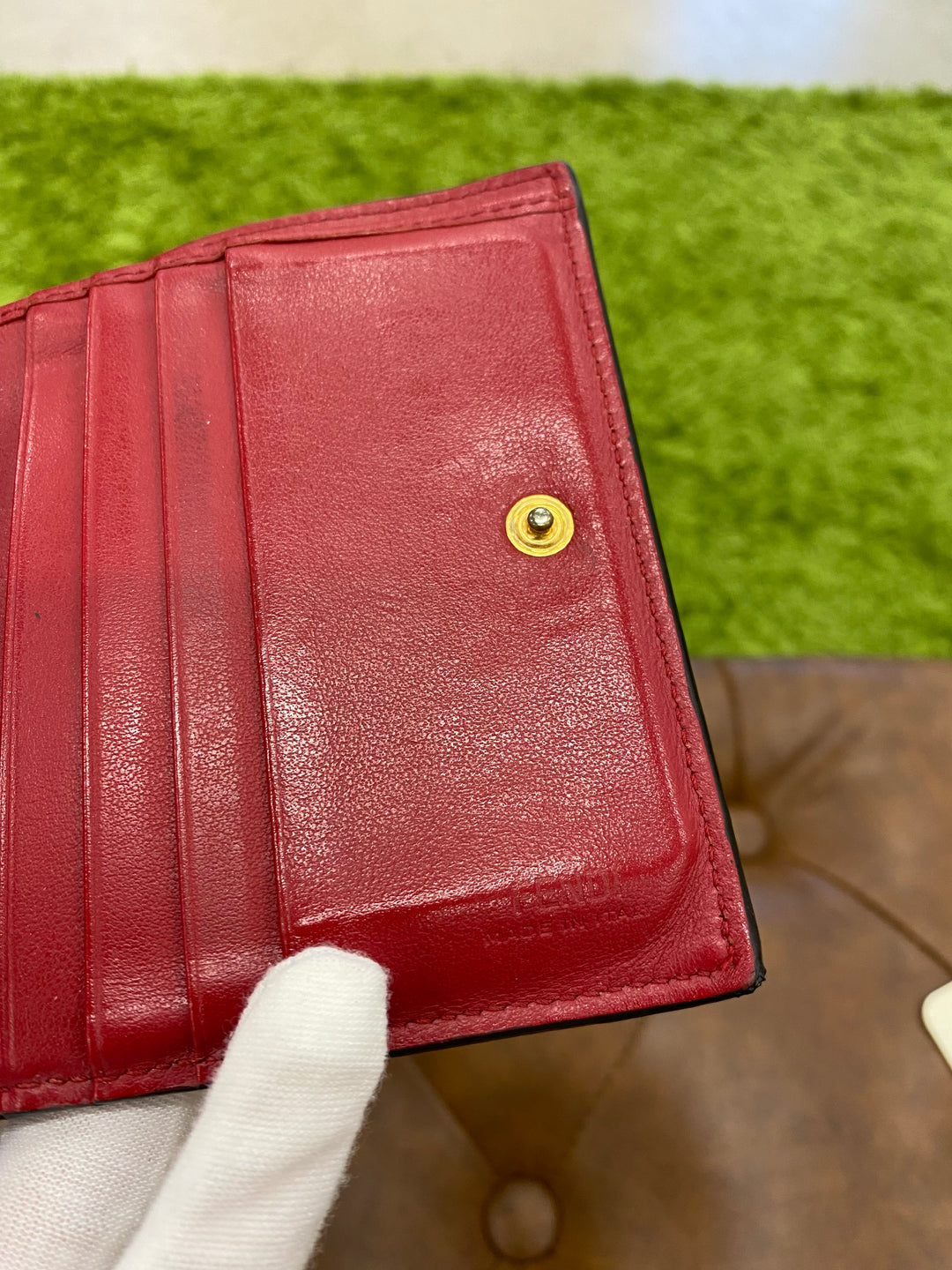 Fendi Red Leather Compact Wallet (9564)