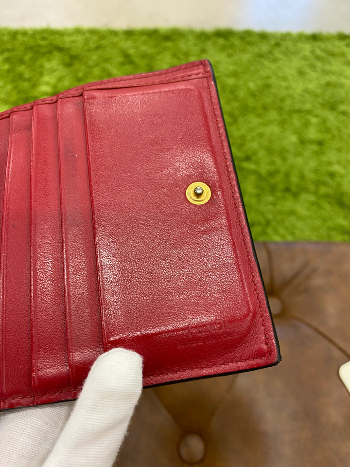 Fendi Red Leather Compact Wallet (9564)