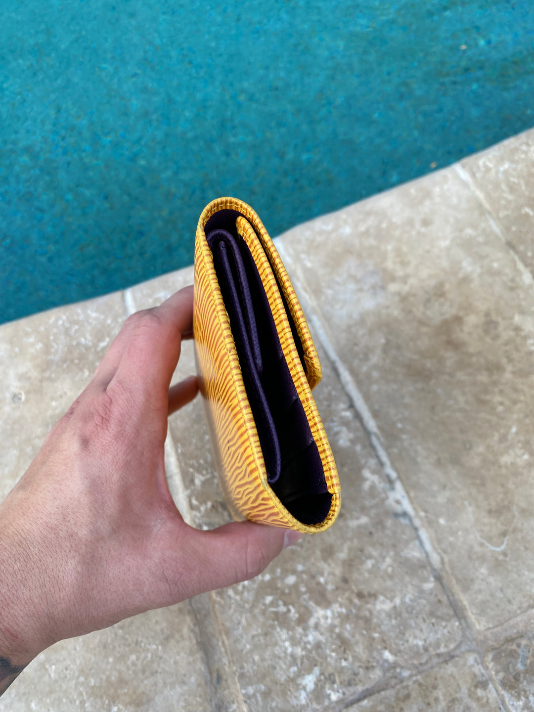 Louis Vuitton Yellow Epi International Long Wallet (9148)