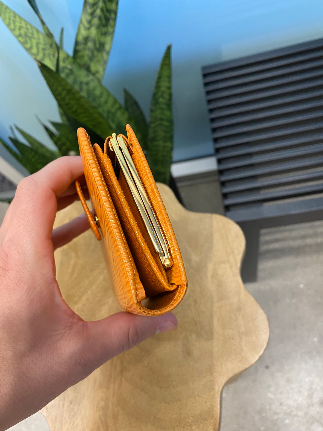Louis Vuitton Orange Epi French Wallet (8059)