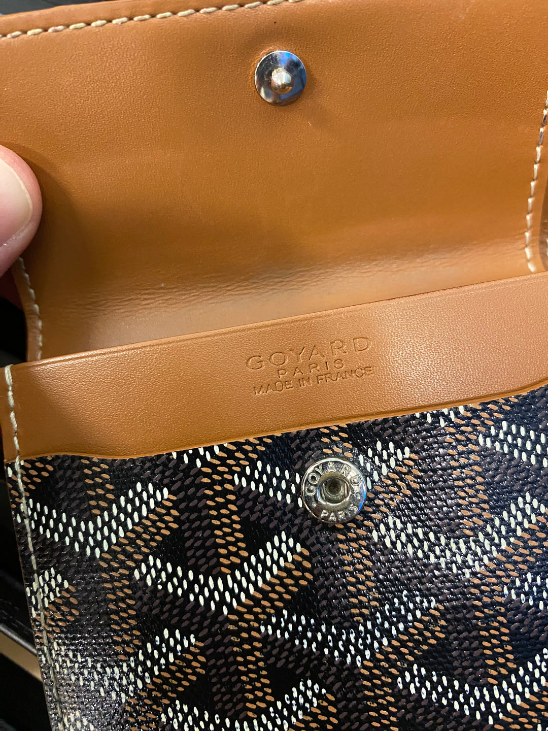 Goyard Black Goyardine Marigny Coin/Card Case (0303)