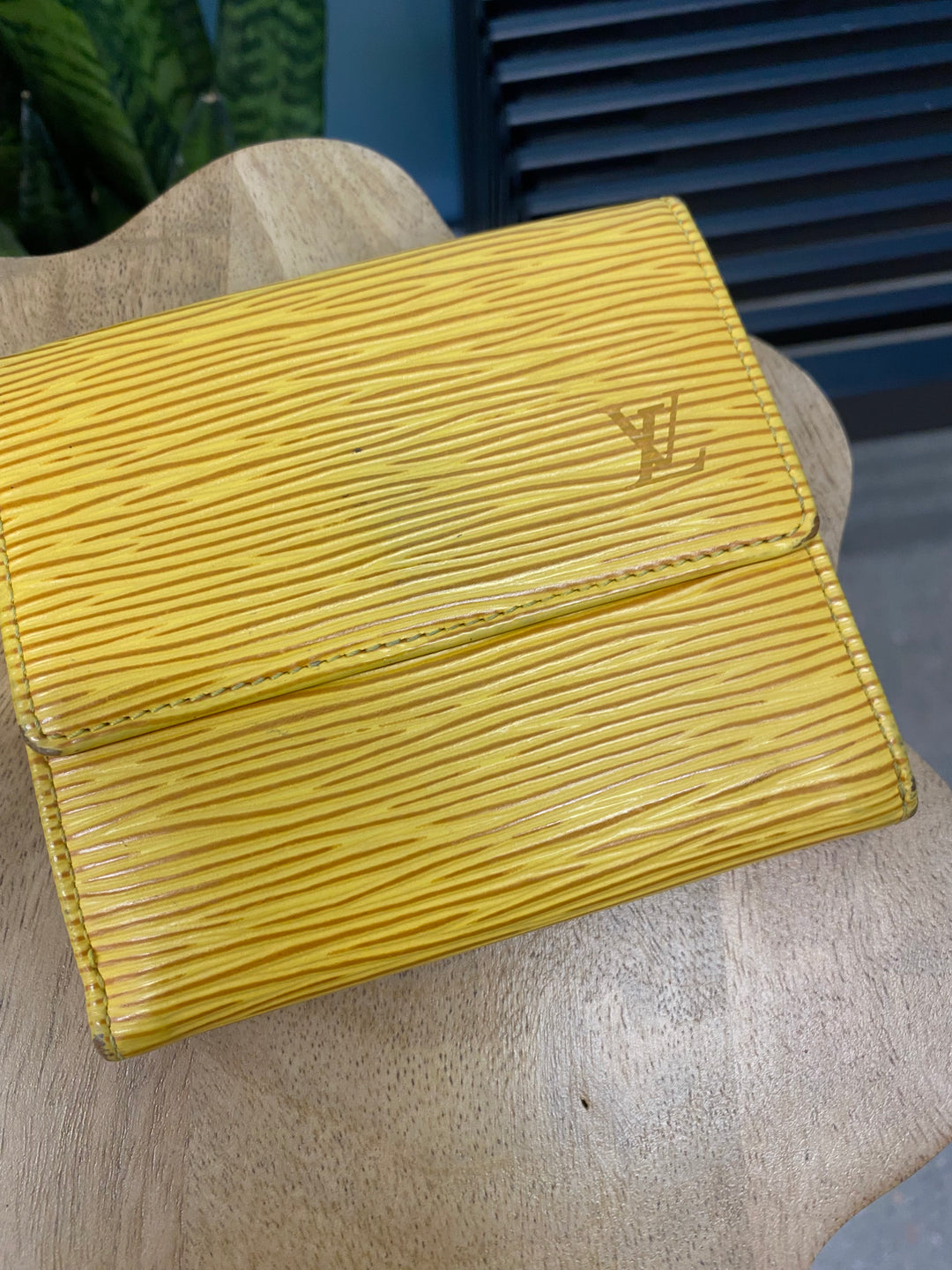 Louis Vuitton Yellow Epi Elise Compact Wallet (7565)