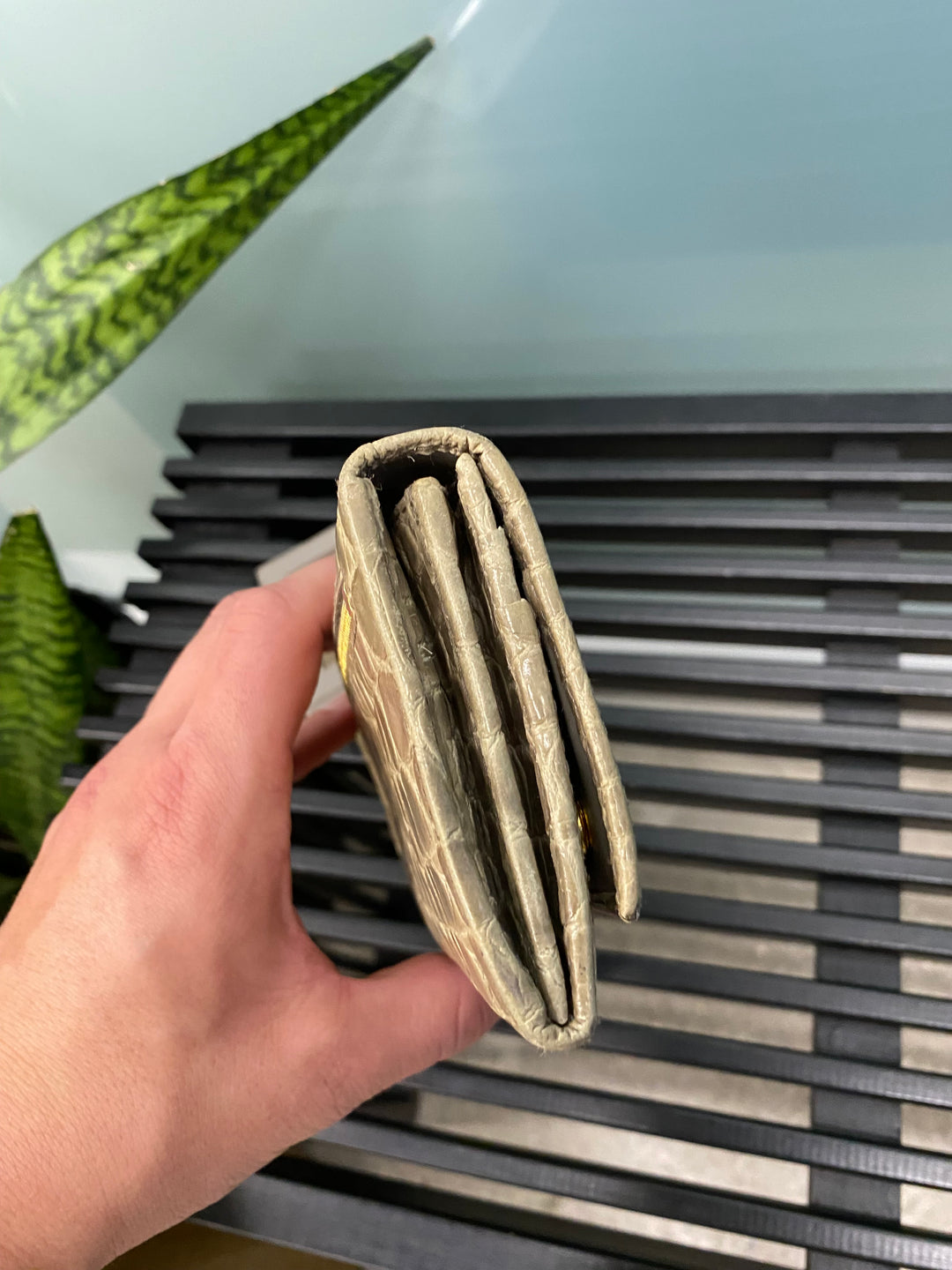 Prada Croc Embossed Long Wallet (9955)