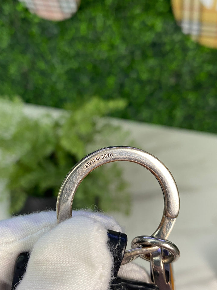 Gucci Black Guccissima Keychain Charm (0241)