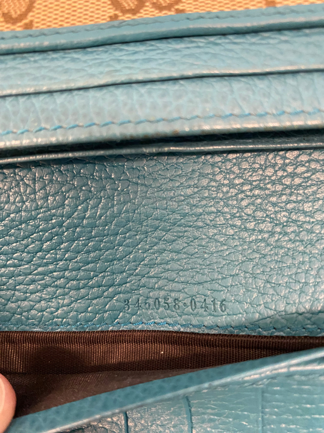 Gucci GG Canvas and Turquoise Long Wallet (5288)
