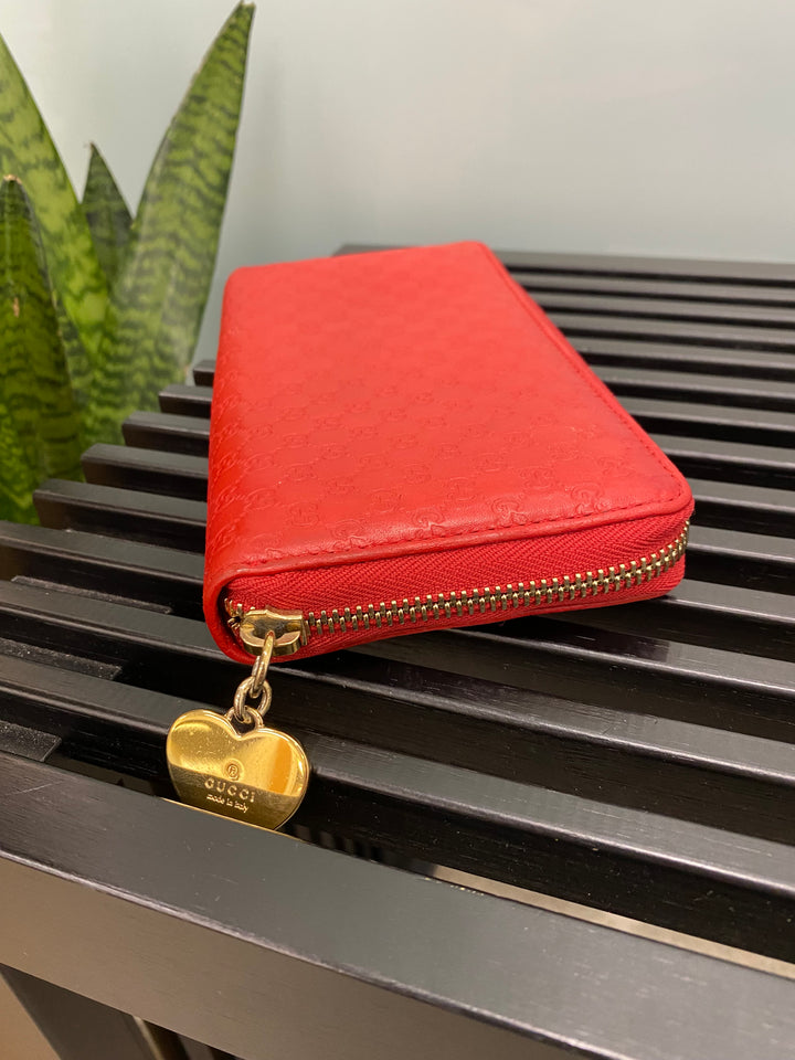 Gucci Red Micro Guccissima Zippy Wallet (3023)