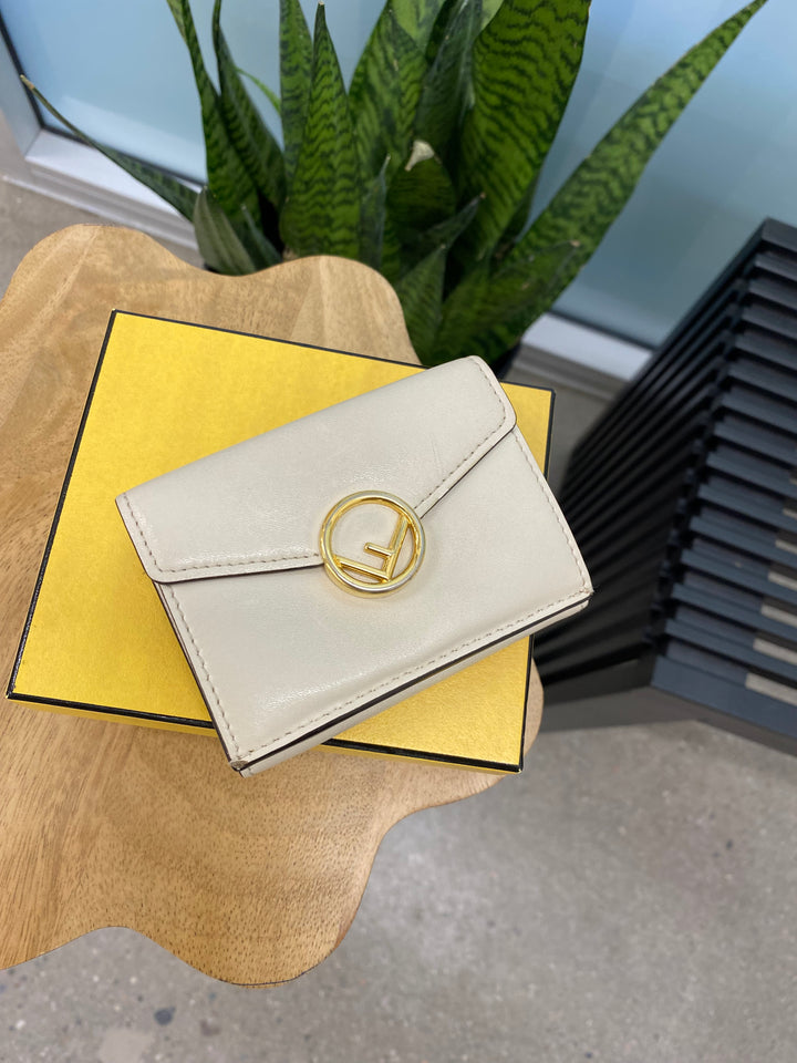 Fendi Cream Leather Compact Wallet (5311)