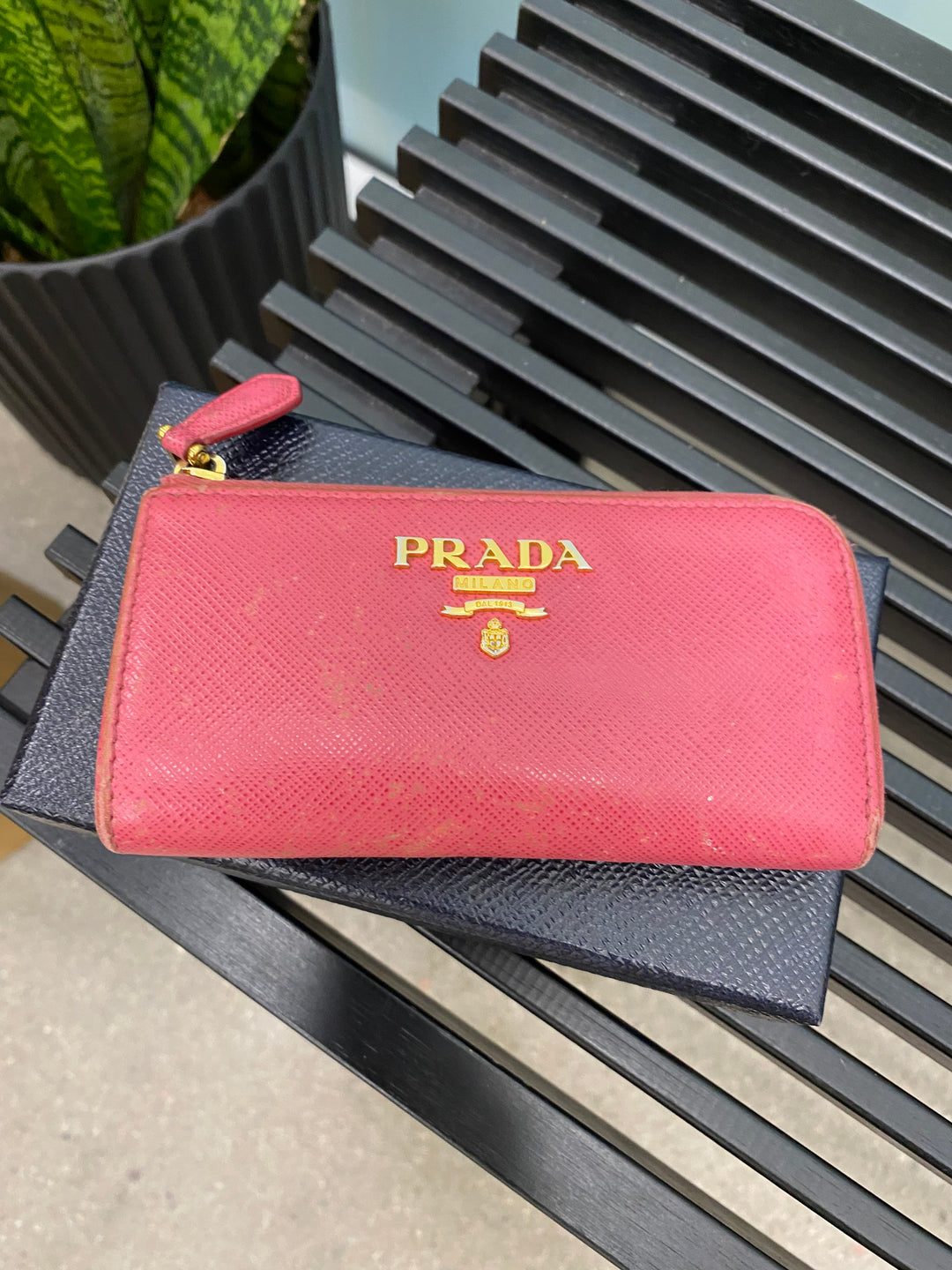 Prada Pink Saffiano Key Cles (5044)