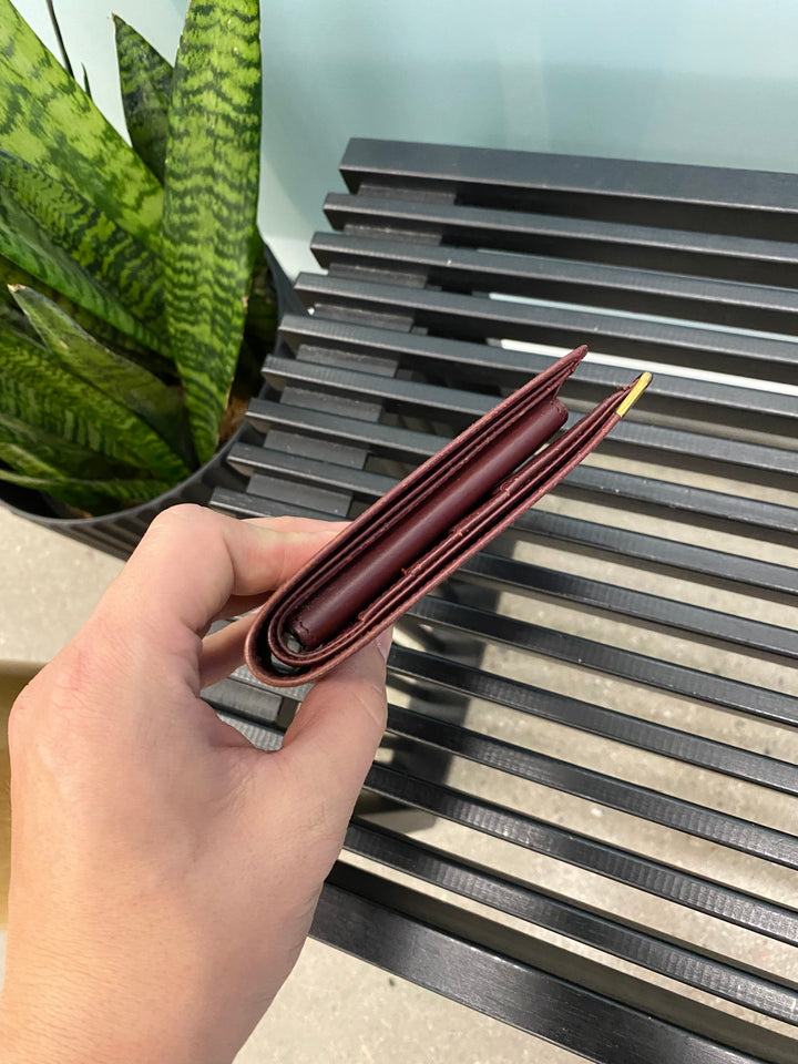 Cartier Burgundy Leather Billfold Wallet (5559)