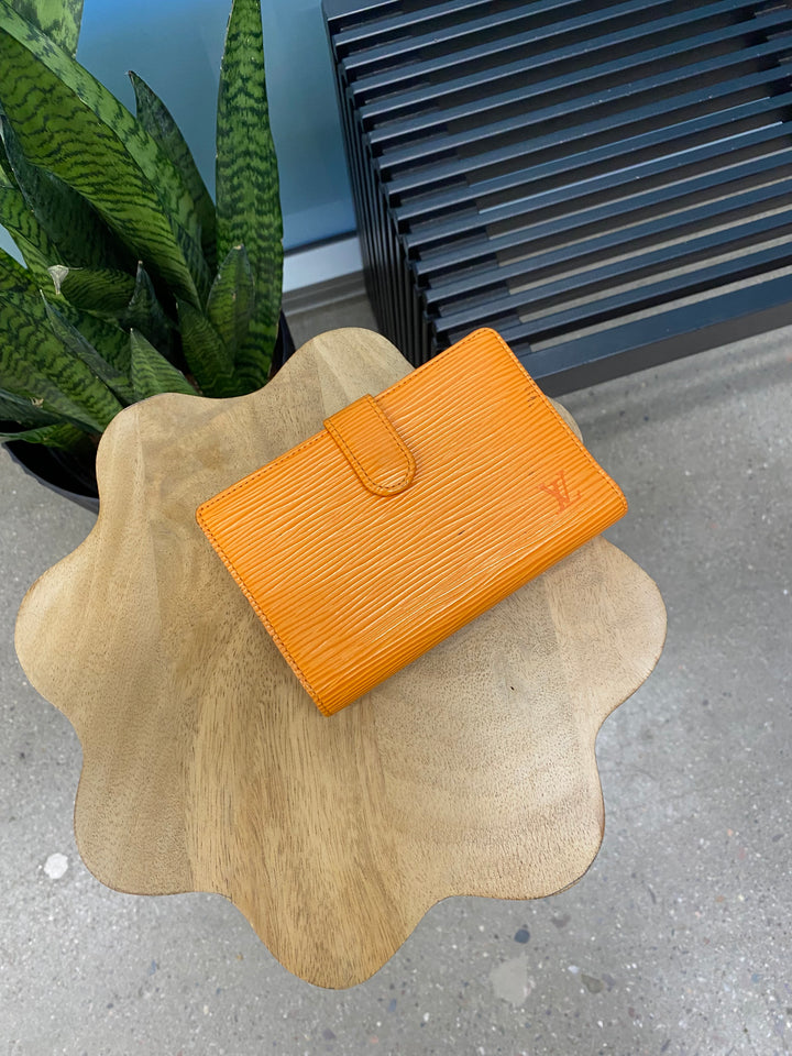 Louis Vuitton Orange Epi French Wallet (8059)
