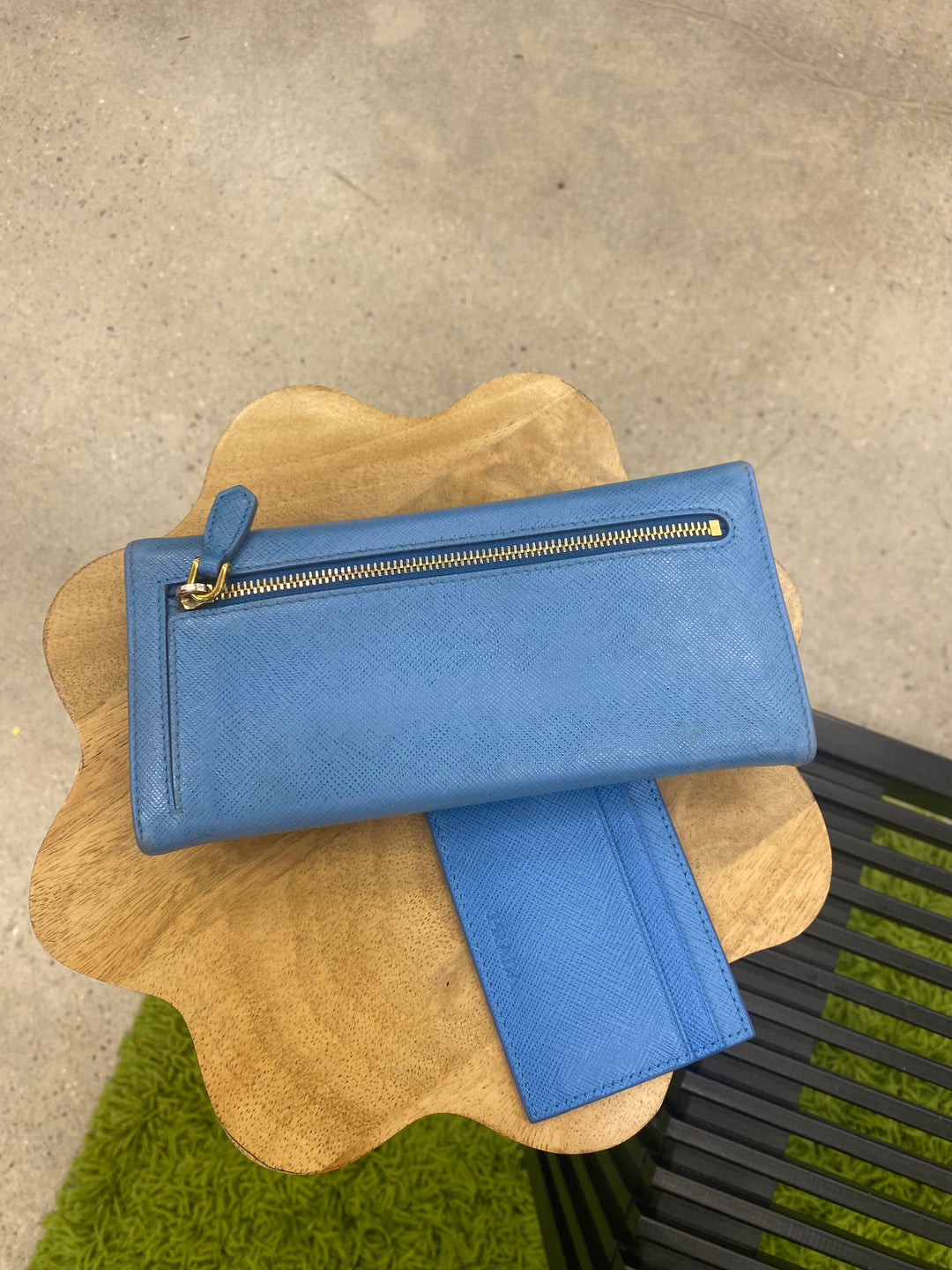 Prada Blue Saffiano Long Wallet (6790)