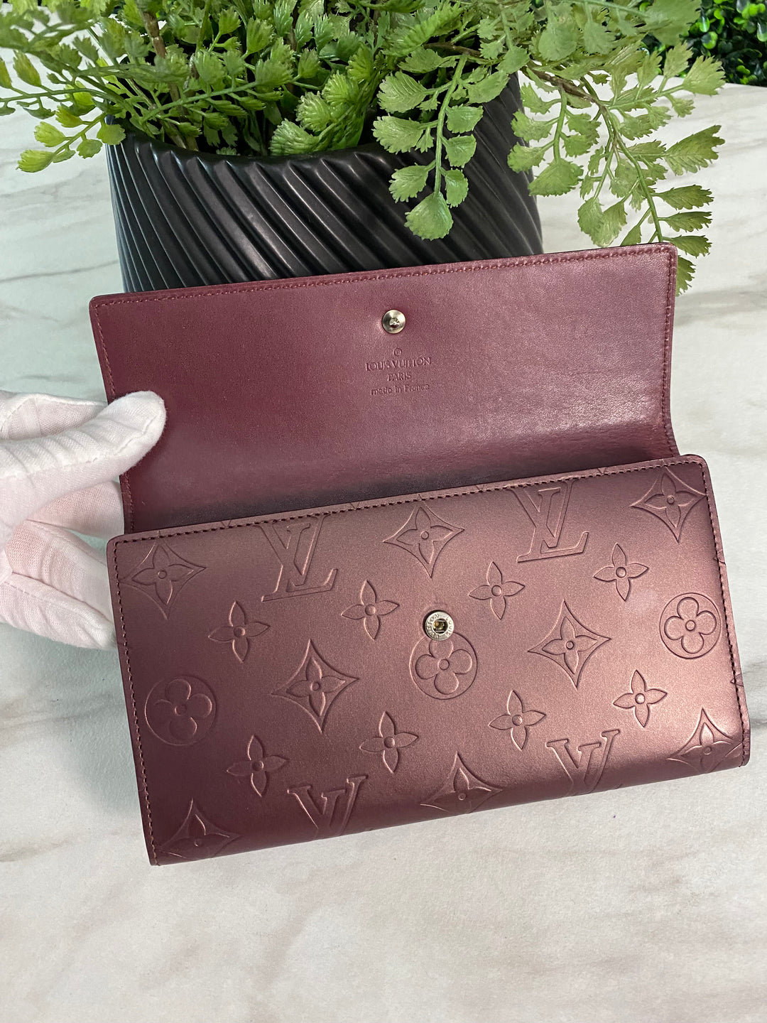 Louis Vuitton Matte Vernis Long Wallet (979)