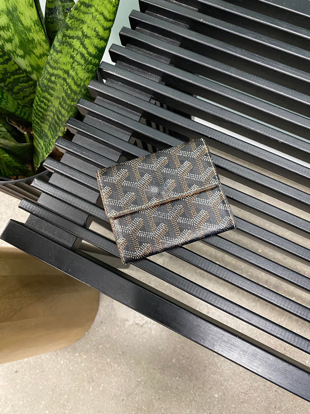 Goyard Black Goyardine Marigny Coin/Card Case (0303)