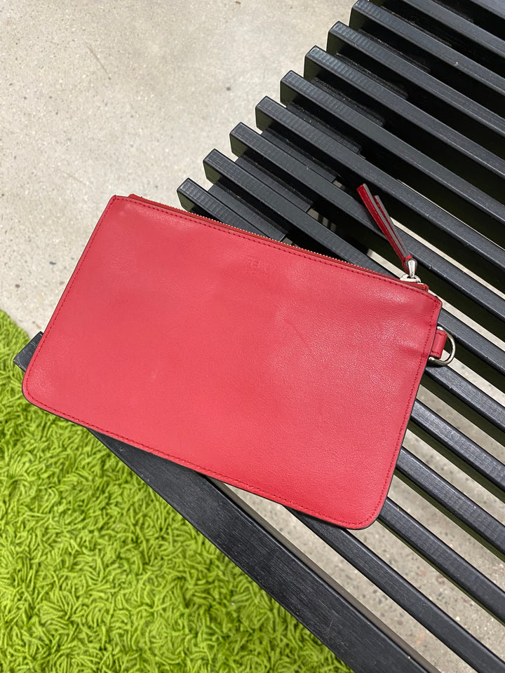 Fendi Red Leather "YES" Pouch (4137)