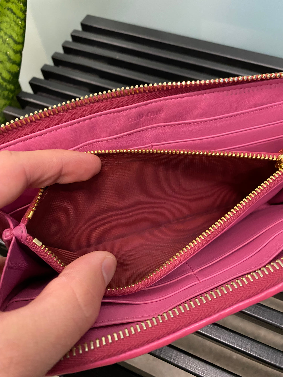 Miu Miu Pink Quilted L Zip Long Wallet (2189)