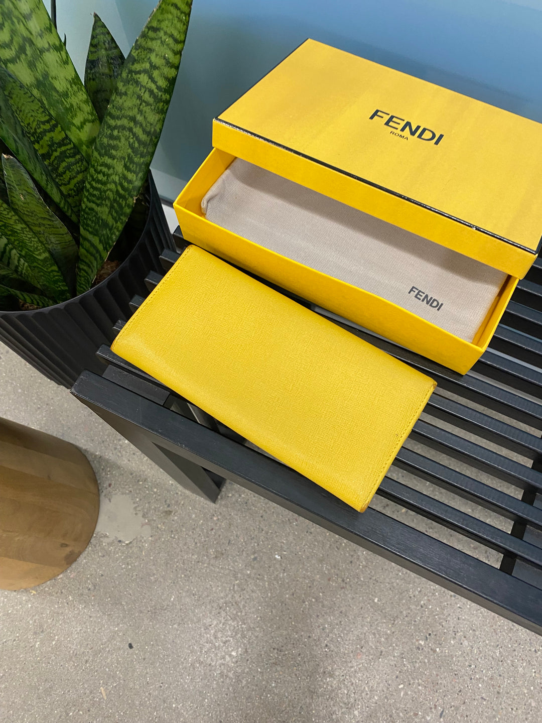 Fendi Yellow Leather Long Wallet (3586)