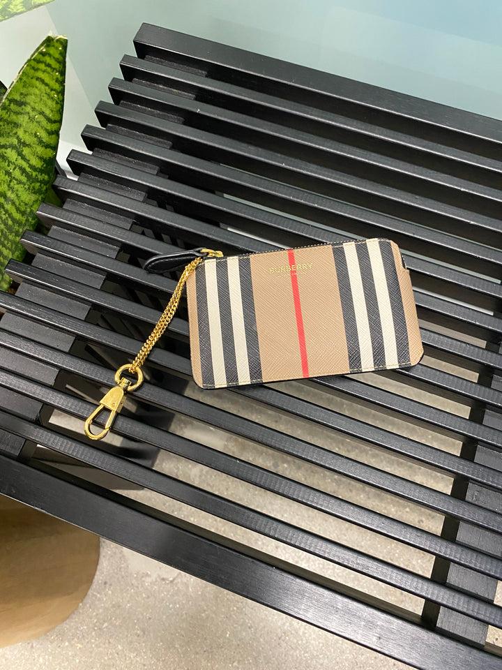 Burberry Striped Coated Canvas Key Cles (9323-2)
