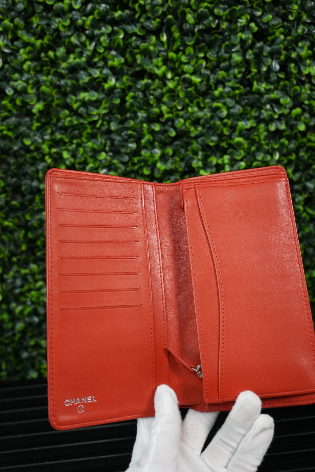 Chanel Lambskin Red Bifold Wallet