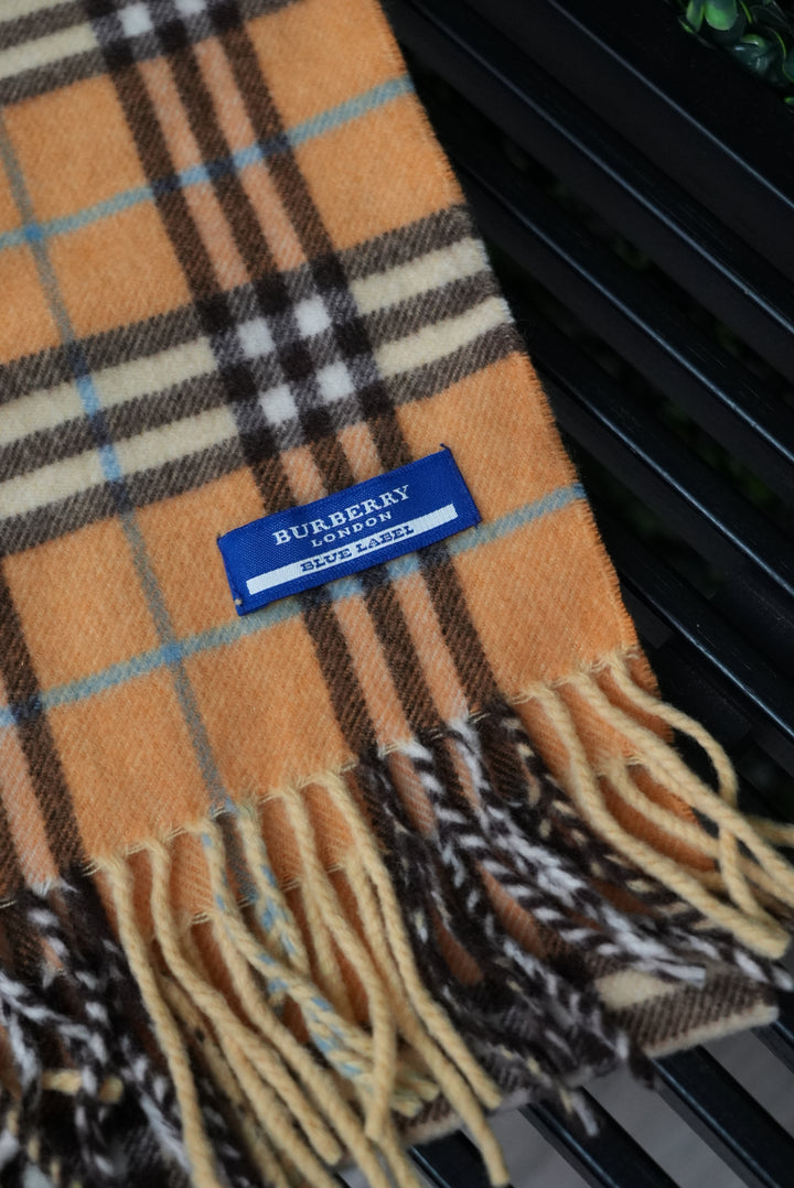 Burberry Blue Label Yellow Check Scarf (595)