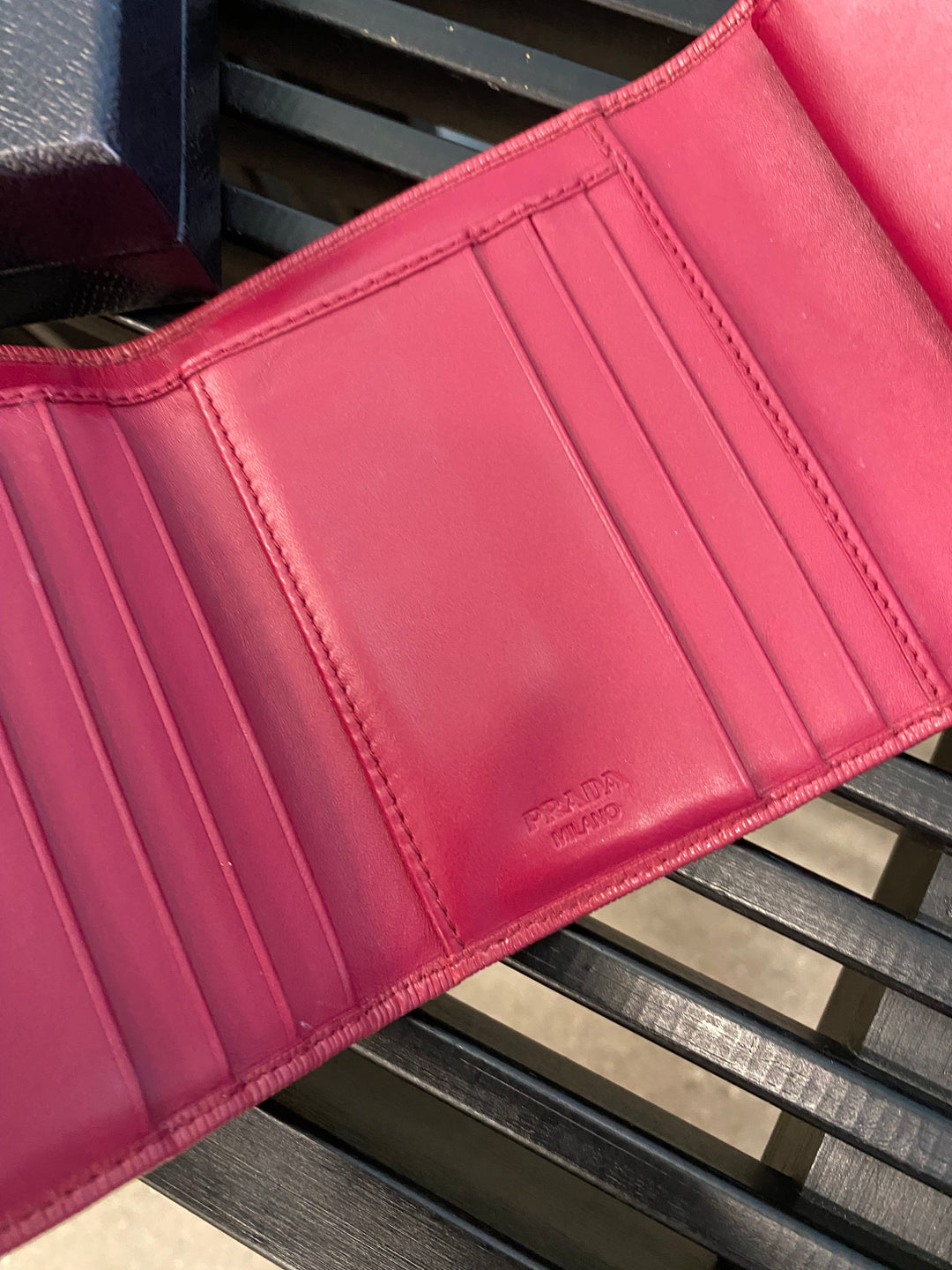 Prada Fuchsia Epi Compact Wallet (5579)