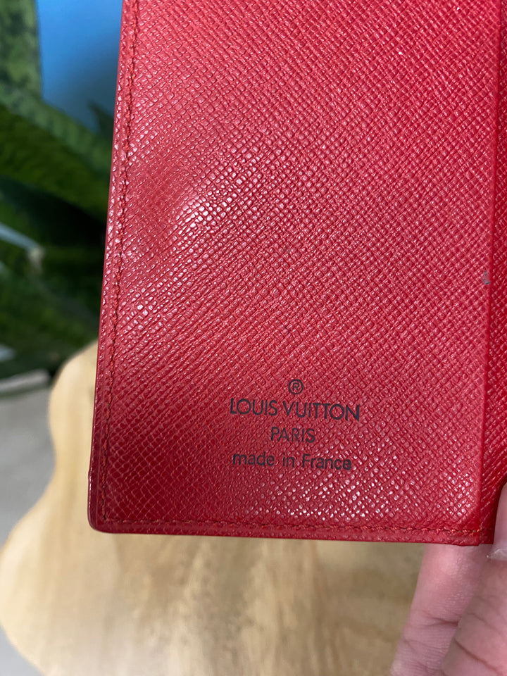 Louis Vuitton Red Epi Mini Agenda/Card Case (7954)