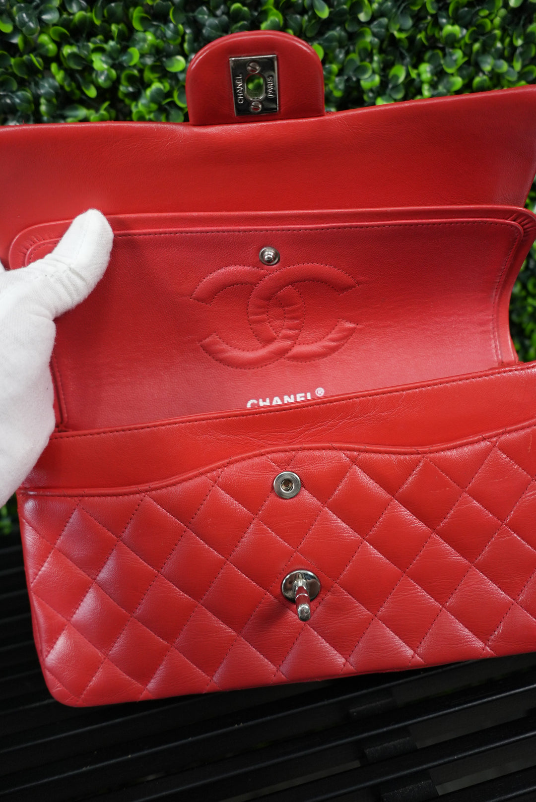 Chanel Matelasse Double Flap Red