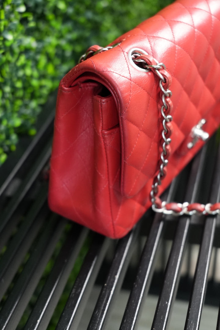 Chanel Matelasse Double Flap Red