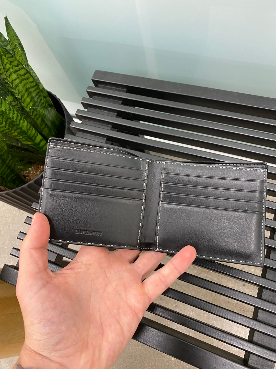 Burberry Brown Check Billfold Wallet (0934)