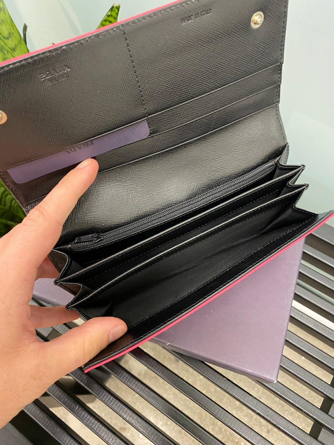Prada Fuchsia Nylon Long Wallet (5077)