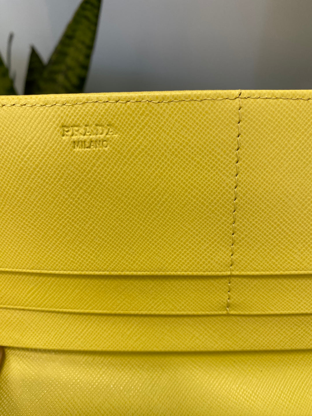Prada Yellow Nylon Double Snap Wallet (5388)