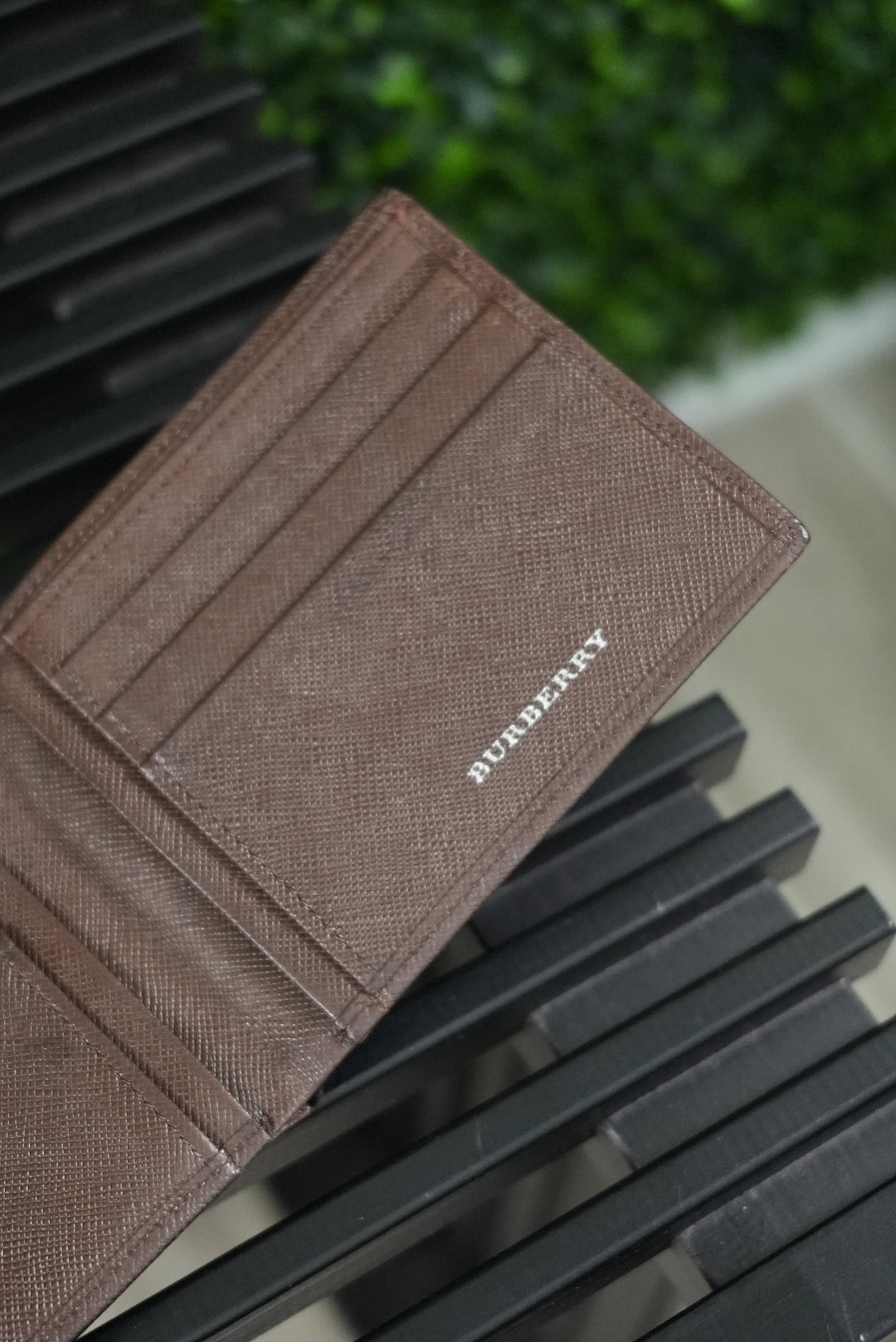 Burberry Brown Leather Billfold Wallet