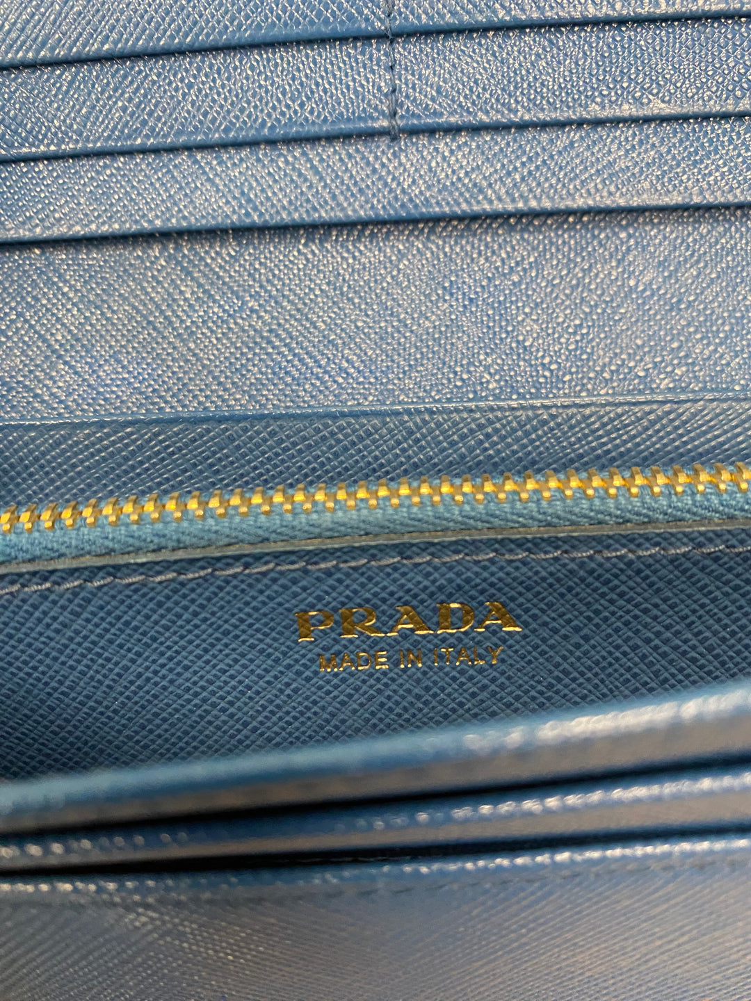 Prada Cobalt Saffiano Bow Long Wallet (6550)