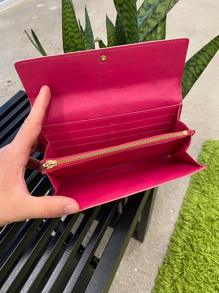 Louis Vuitton Red Vernis Sarah Long Wallet (3923)