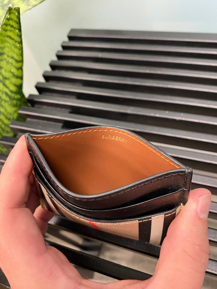 Burberry Striped Coated Canvas Card Holder (9323-1)