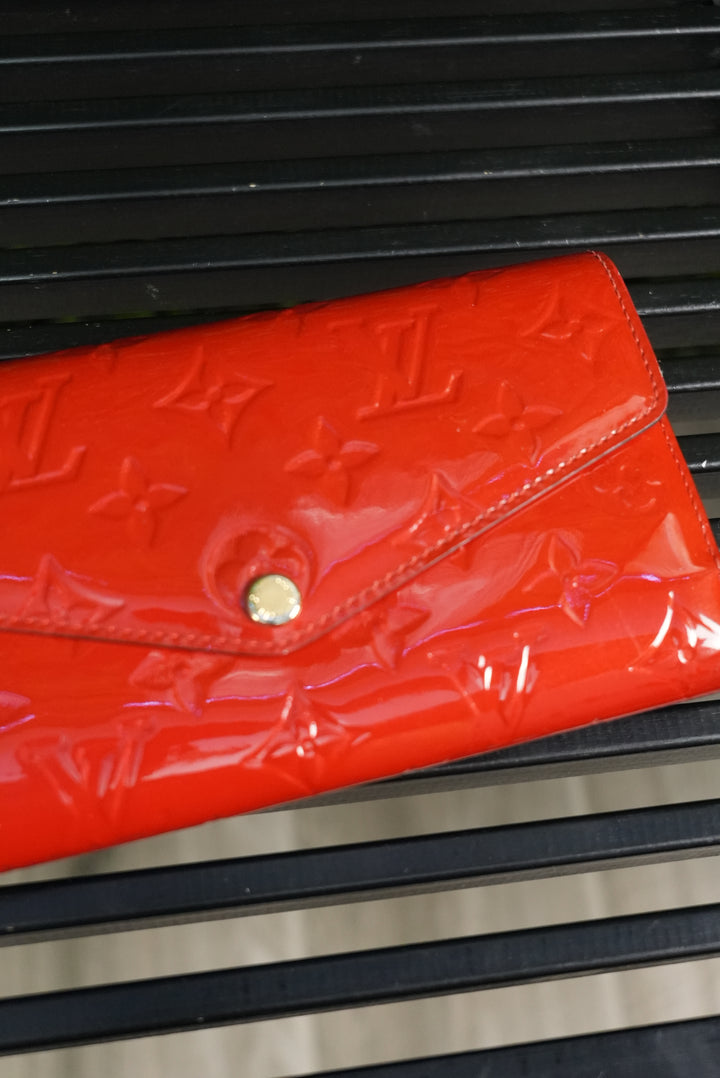 Louis Vuitton Red Vernis Long Wallet