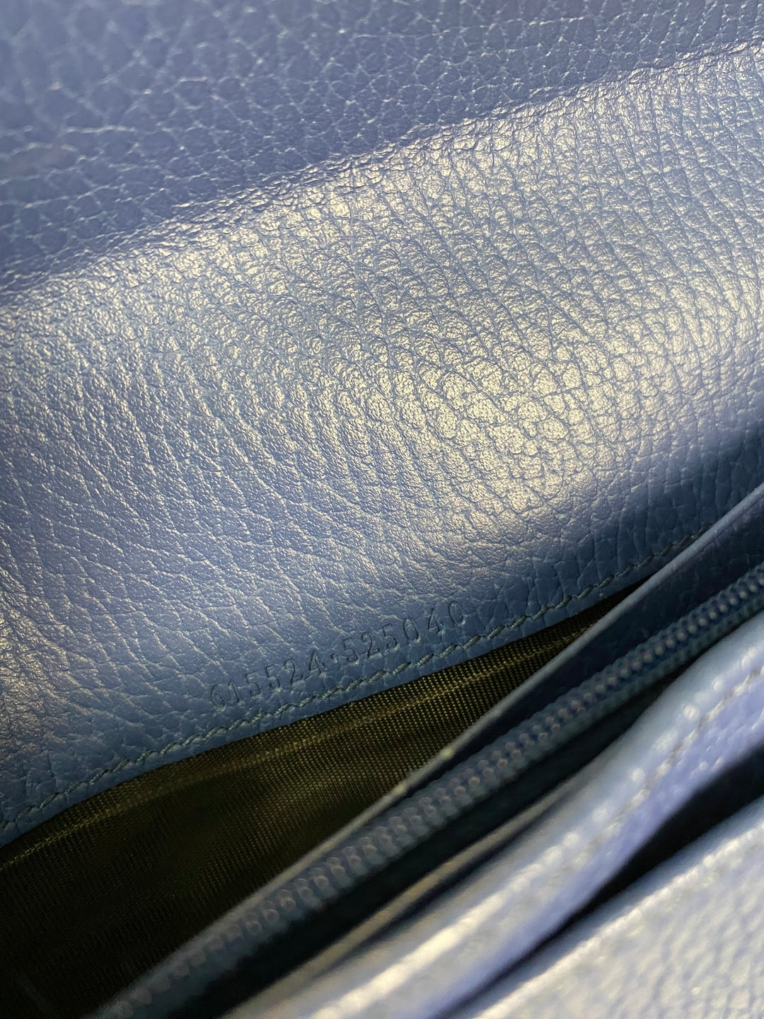 Gucci Light Blue Pebbled Leather Interlocking GG Long Wallet (9726)