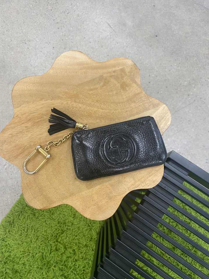 Gucci Black Leather Soho Key Cles (6837)