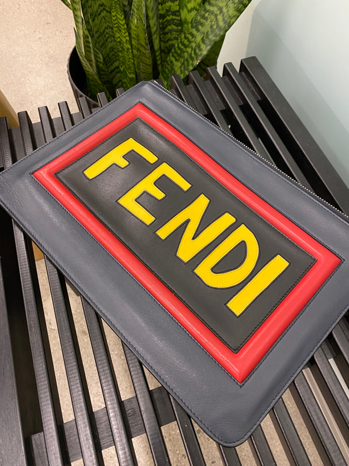 Fendi Black Leather Pouch (0144)