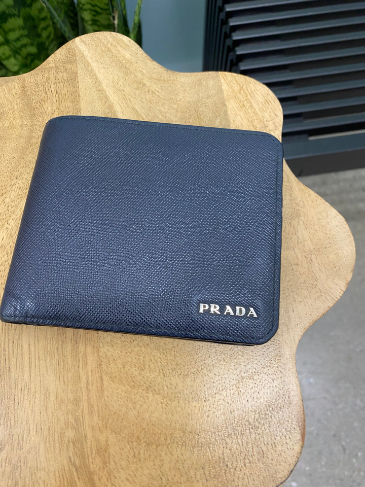 Prada Navy Saffiano Billfold Wallet (2963)