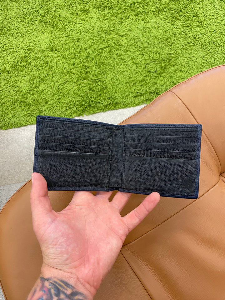 Prada Navy Saffiano Billfold Wallet (9457)