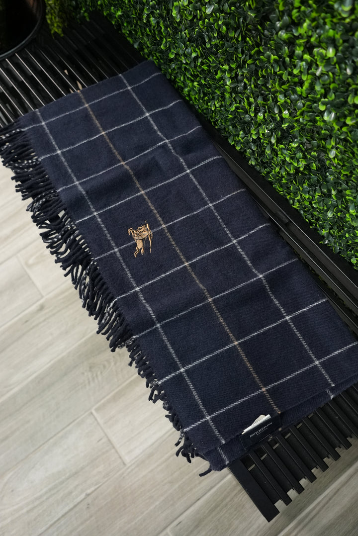 Burberry Navy Check Scarf