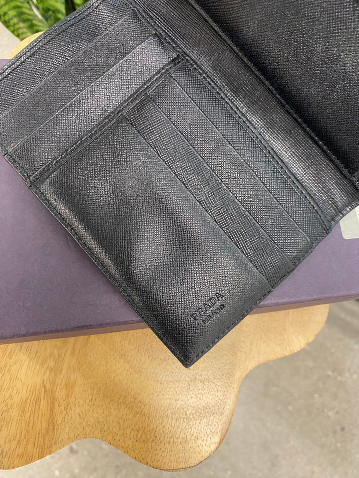 Prada Black Nylon Compact Wallet (1483)