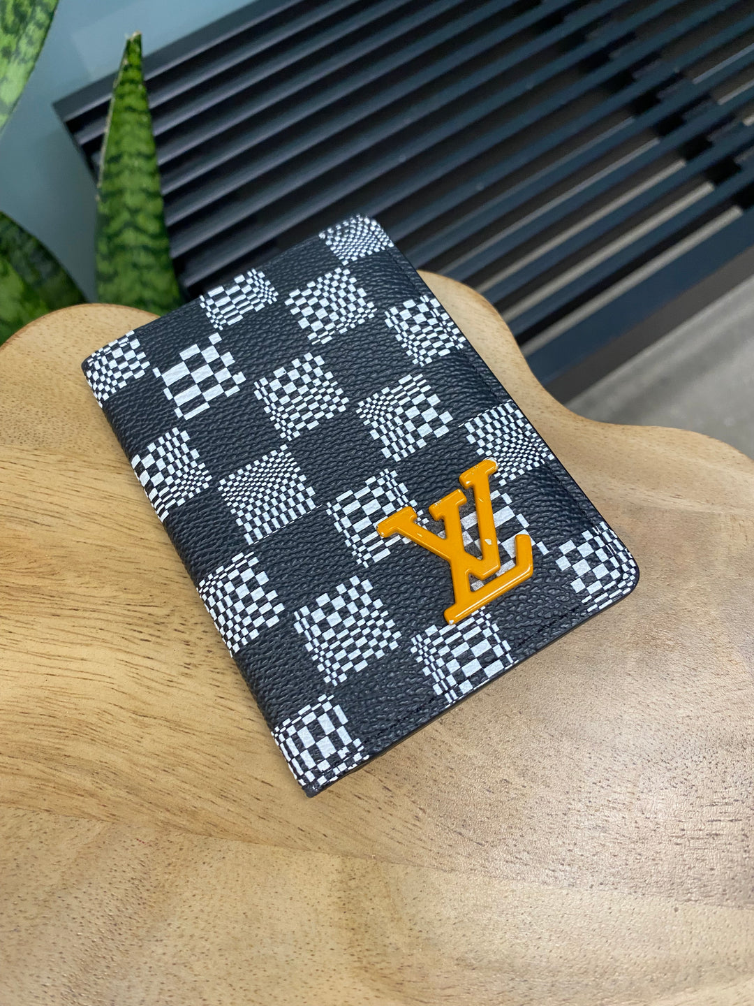 Louis Vuitton Virgil Black and White Damier Distorted Pocket Organizer (0202)
