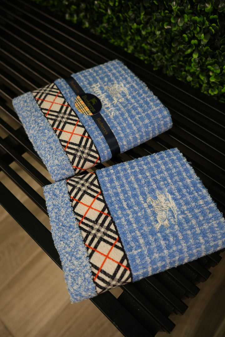 Burberry Blue Check Towel Set - 2 Pack (267)