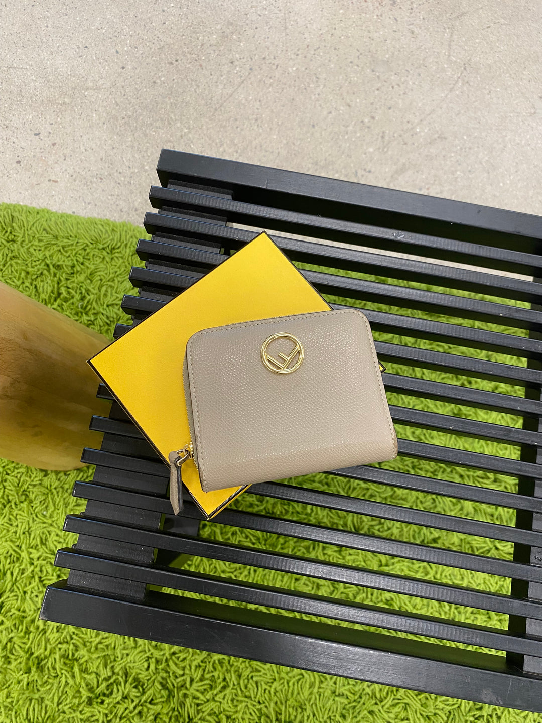 Fendi Taupe Leather Compact Wallet (5898)