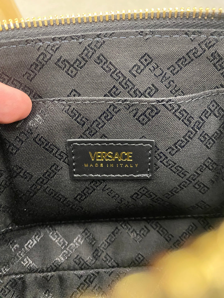 Versace Pink and Black La Greca Shoulder Bag (0731)