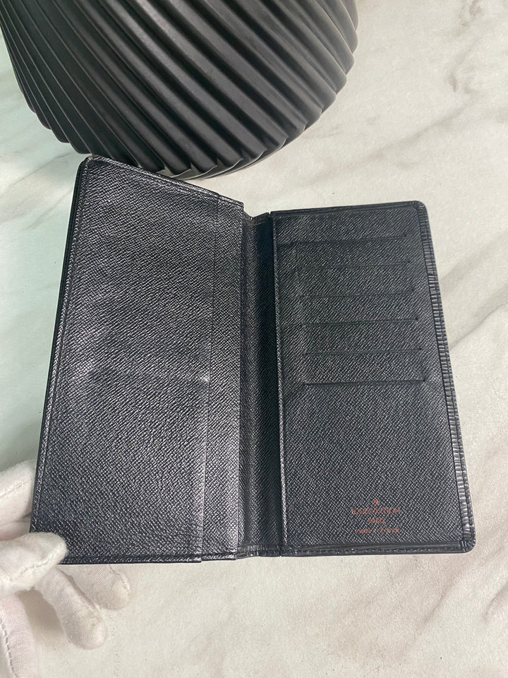 Louis Vuitton Black Epi Long Bifold Wallet (0573-1)