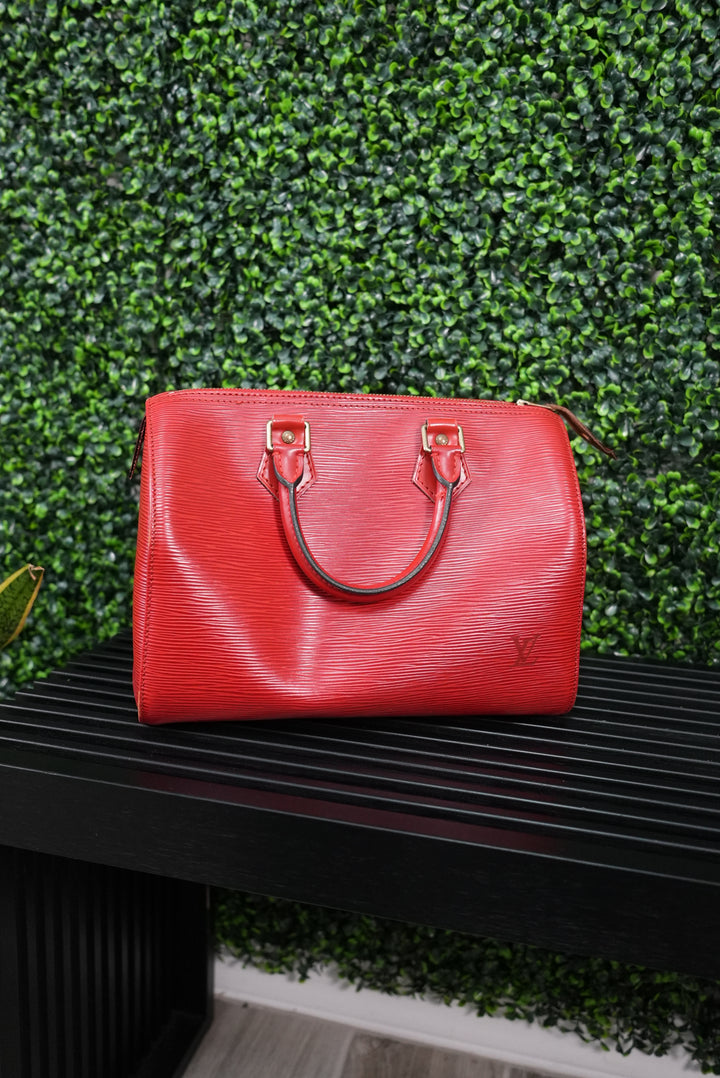 Louis Vuitton Red Epi Speedy 25