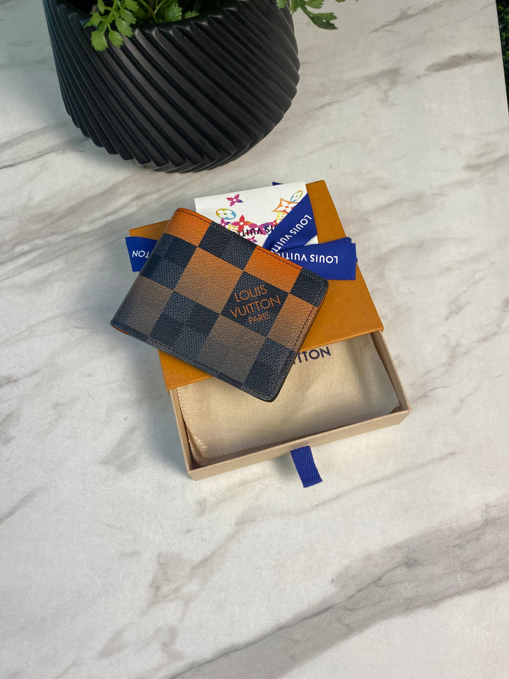 Louis Vuitton Damier Graphite Giant Orange Billfold Wallet (1358)